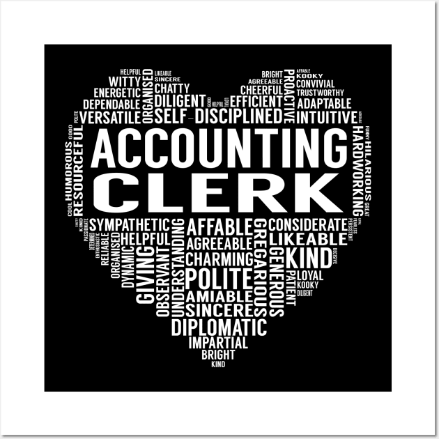 Accounting Clerk Heart Wall Art by LotusTee